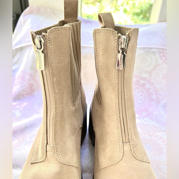 Blondo Demaria Sand Size 7.5 Boots Waterproof Suede Bootie Ankle Knit Collar - Picture 4 of 16